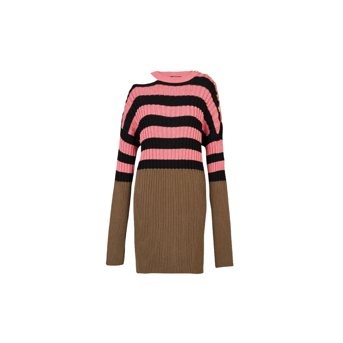Striped eco-designed wool dress